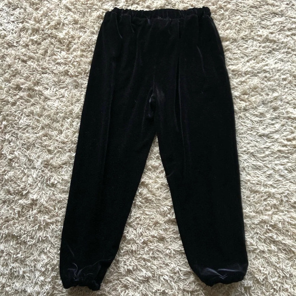 Saks Fifth Avenue velvet pull-on drawstring Pants Black 6888 - Picture 5 of 7